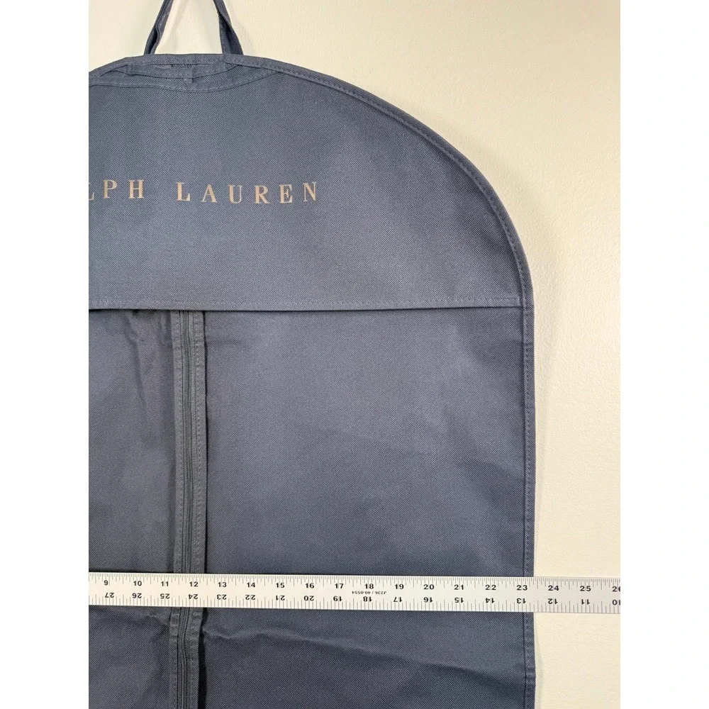 Ralph Lauren Navy Blue Garment Bags Set of 2 Travel Suit Covers Gold Logo 38x24